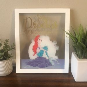 Little Mermaid My Dreams Are Bigger Than Life wooden glass frame